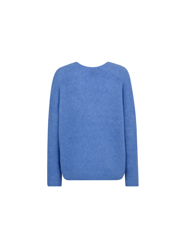 Mos Mosh - Thora V-Neck strik - Ultramarine