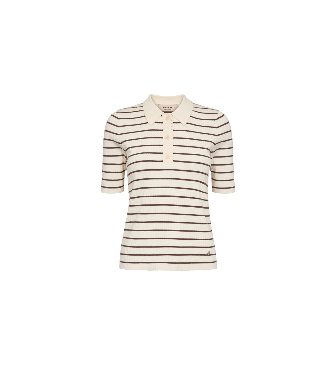 Mos Mosh - Caliz Stripe SS tee - Coffee Quartz