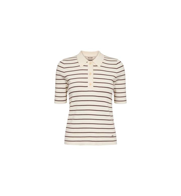 Mos Mosh - Caliz Stripe SS tee - Coffee Quartz
