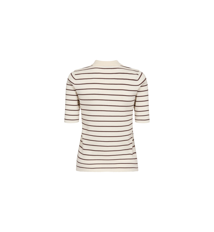 Mos Mosh - Caliz Stripe SS tee - Coffee Quartz