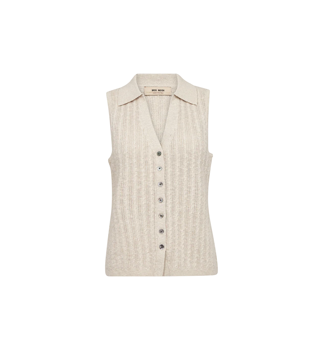 Mos Mosh - Rinja Marisol Line Strik Top - Ecru