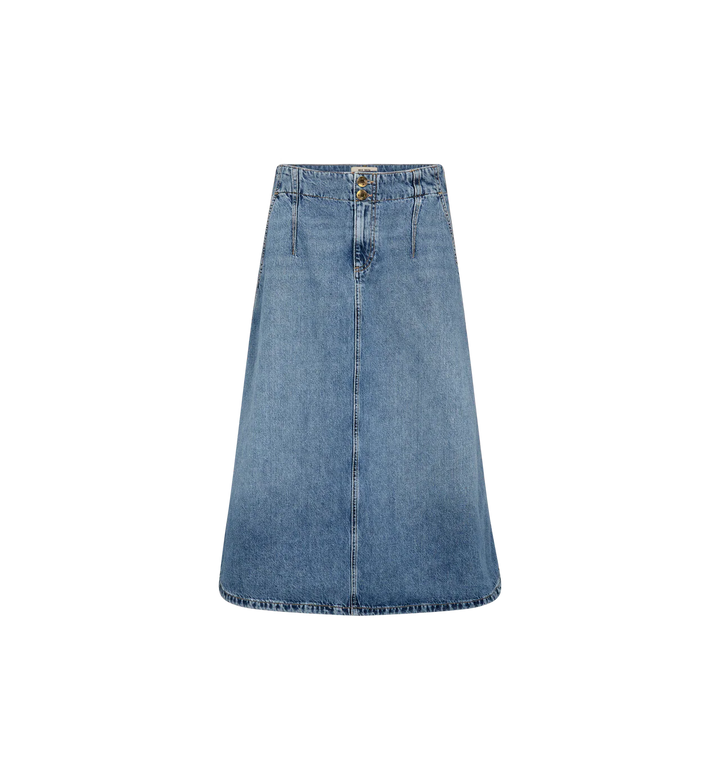 Mos Mosh - Leala Denim Nederdel - Mid Blue