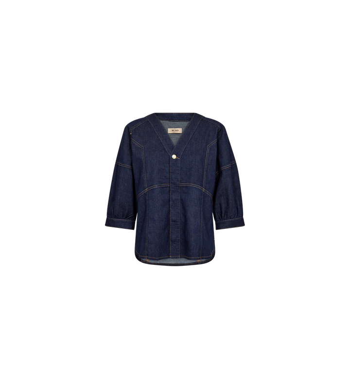 Mos Mosh - Bari Crispy Skjorte - Dark Blue