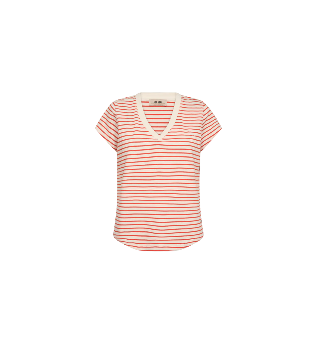Mos Mosh - Kala V-SS Stripe Tee - Spicy Orange