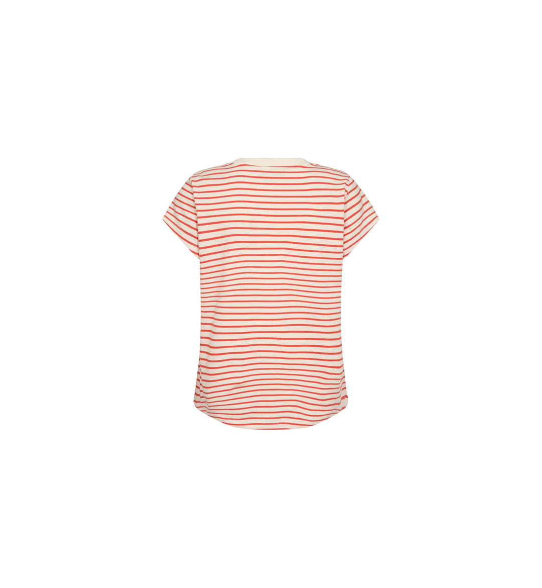 Mos Mosh - Kala V-SS Stripe Tee - Spicy Orange