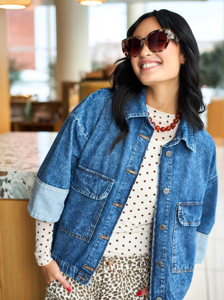Black Colour - Izzy Denim Jakke - Mid Blue