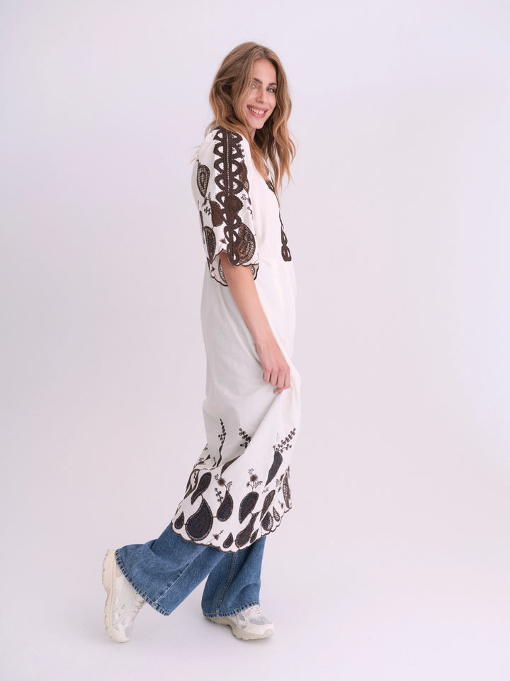 Gossia - Safina dress - Cream - Brown