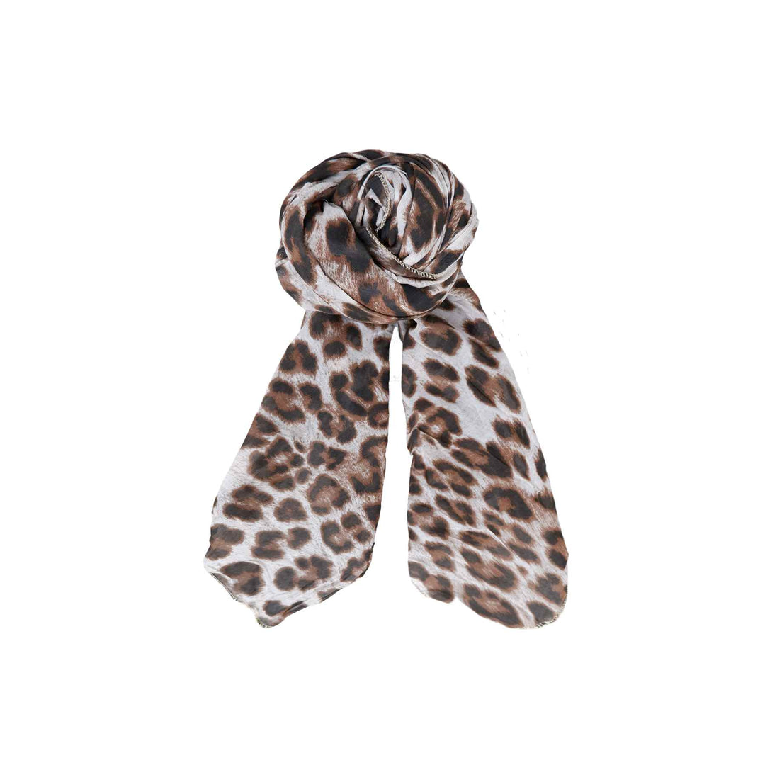 Black Colour - Sheila Leo Scarf - Natural Leo
