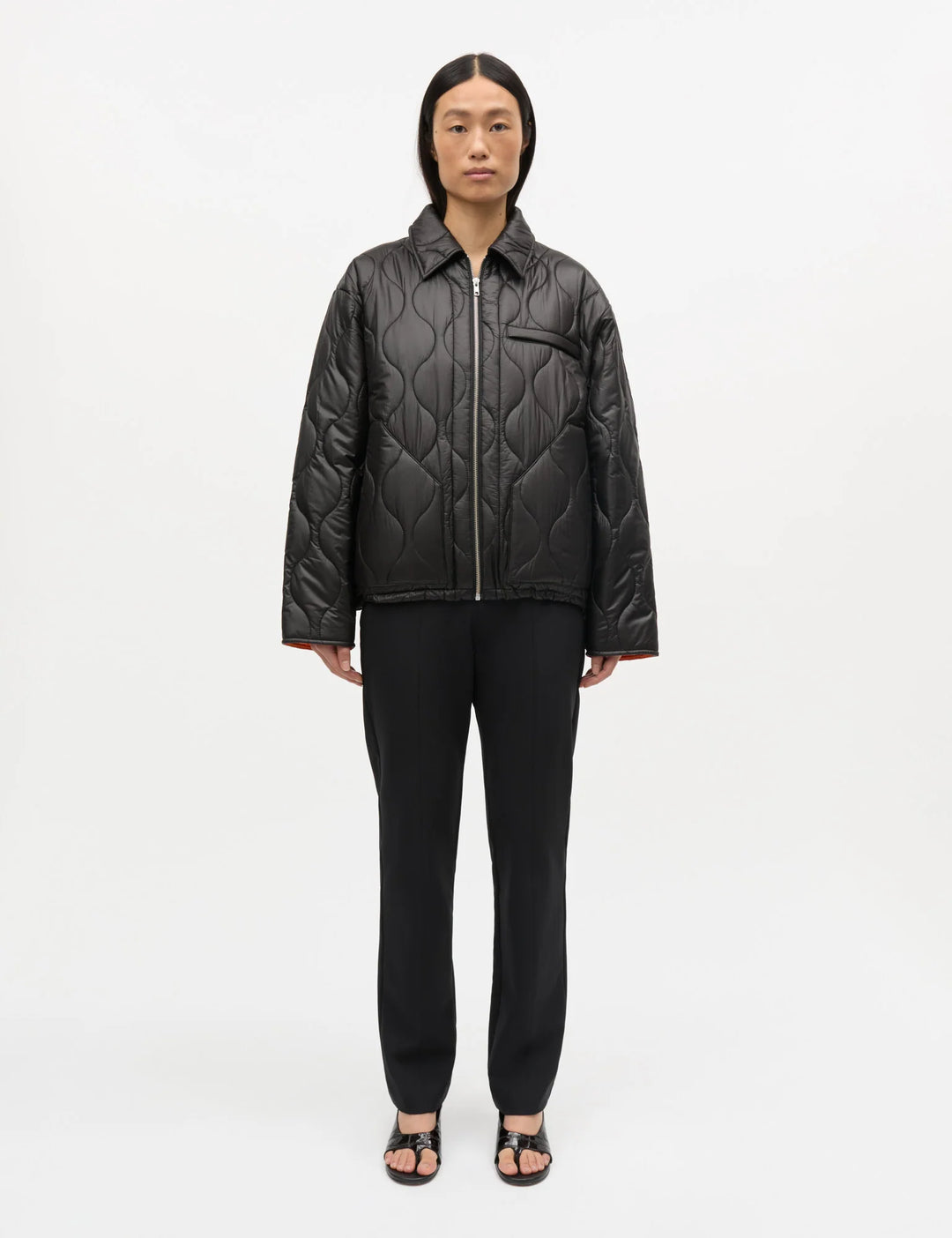 Mads Nørgaard - Shiny Ripstop Flora Jakke - Black