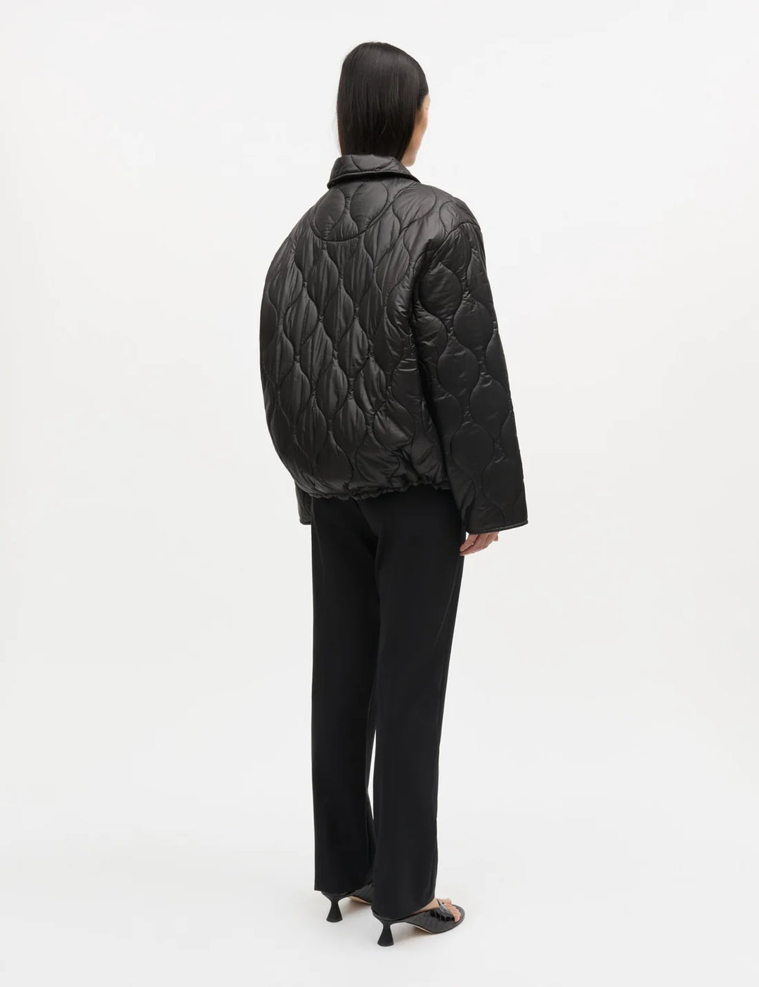 Mads Nørgaard - Shiny Ripstop Flora Jakke - Black