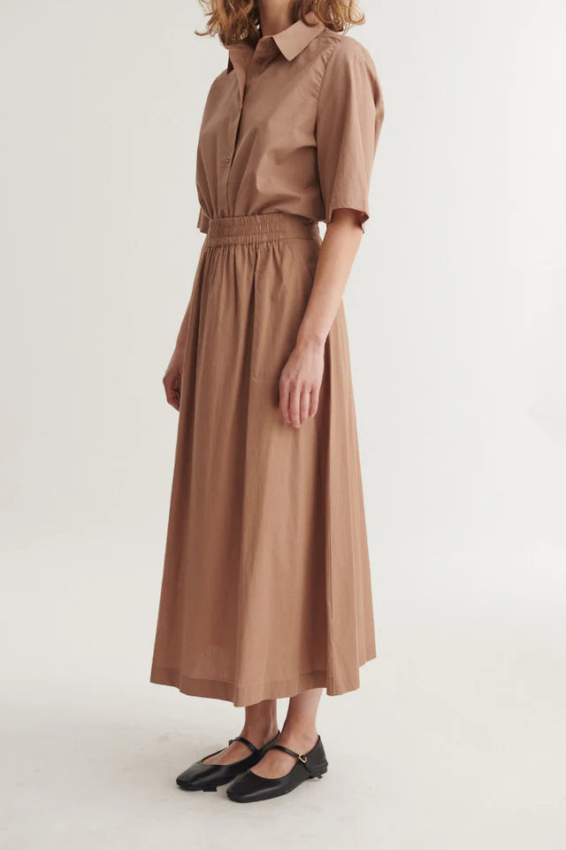 Basic Apparel - Silje lang nederdel - Portobello