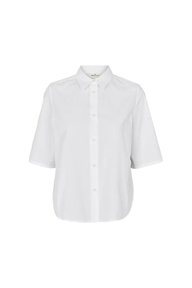 Basic Apparel - Silje Cropped Skjorte - Bright White