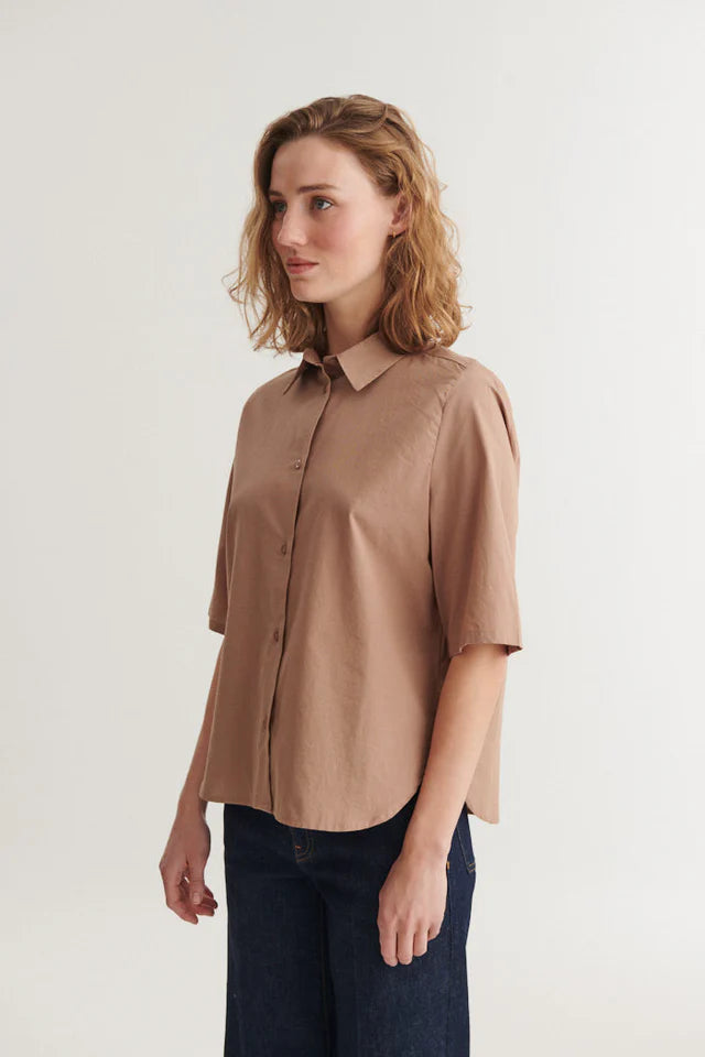 Basic Apparel - Silje SS skjorte - Portobello
