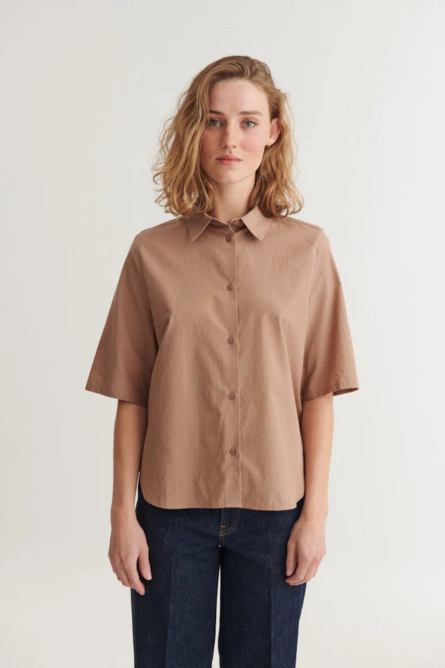 Basic Apparel - Silje SS skjorte - Portobello