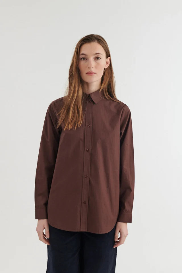 Basic Apparel - Silje LS Skjorte - Chicory Coffee