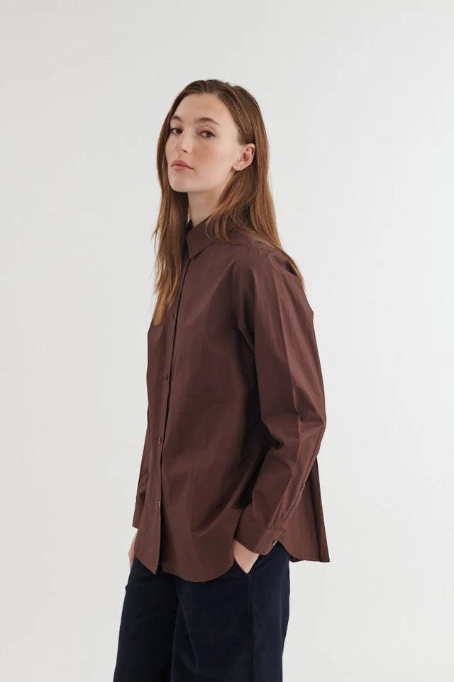 Basic Apparel - Silje LS Skjorte - Chicory Coffee