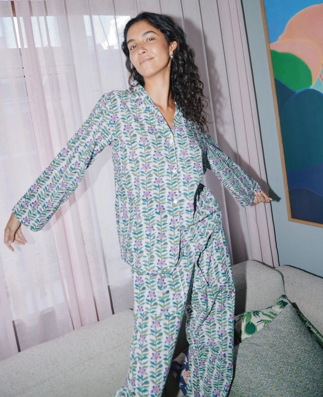 Sissel Edelbo - Nuit Pyjamas Sæt - Lavender Flower