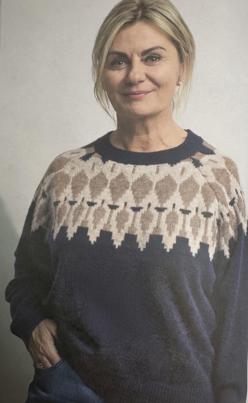 Kopenhaken - Carla Jaquard Ls strik - Anthracite
