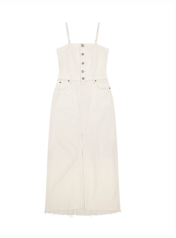 Lee - Maxi Denim Dress - Powder White