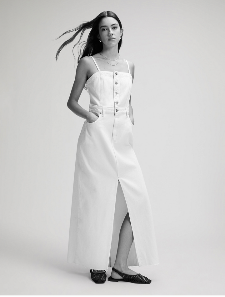 Lee - Maxi Denim Dress - Powder White