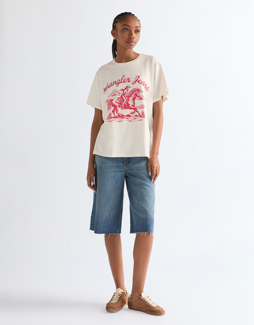 Wrangler - Girlfriend tee - Worn white