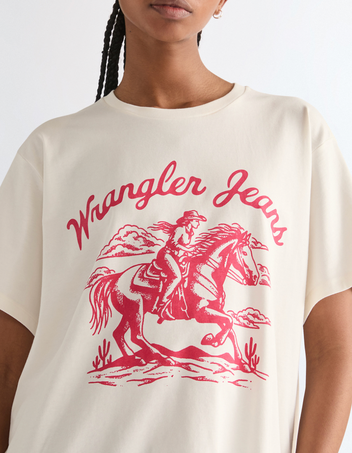 Wrangler - Girlfriend tee - Worn white