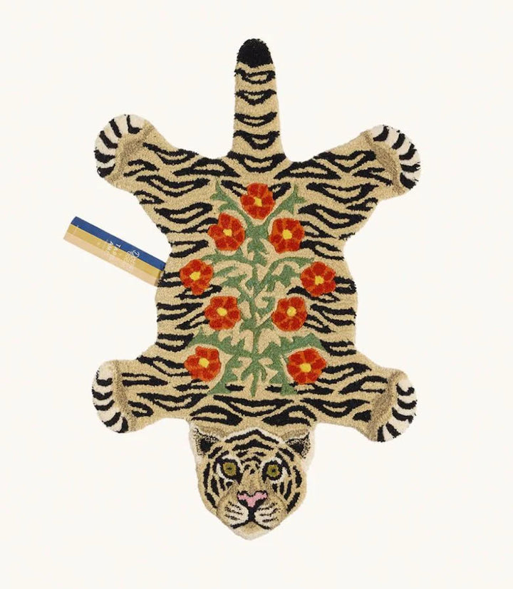 Doing Goods - Floral White Tiger Rug - Large