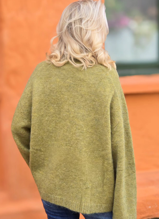 Boii - Sidsel T-Neck Strik - Pear Melange - ONE SIZE
