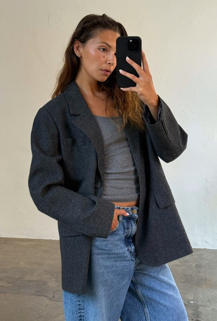 Boii - Solvej Wool Blazer - Grey Melange