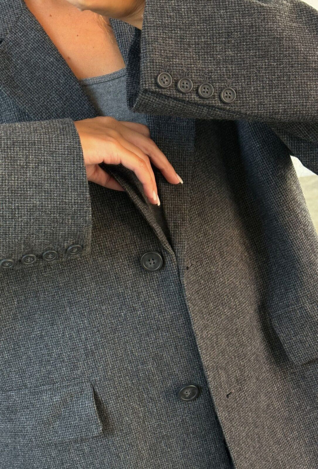 Boii - Solvej Wool Blazer - Grey Melange