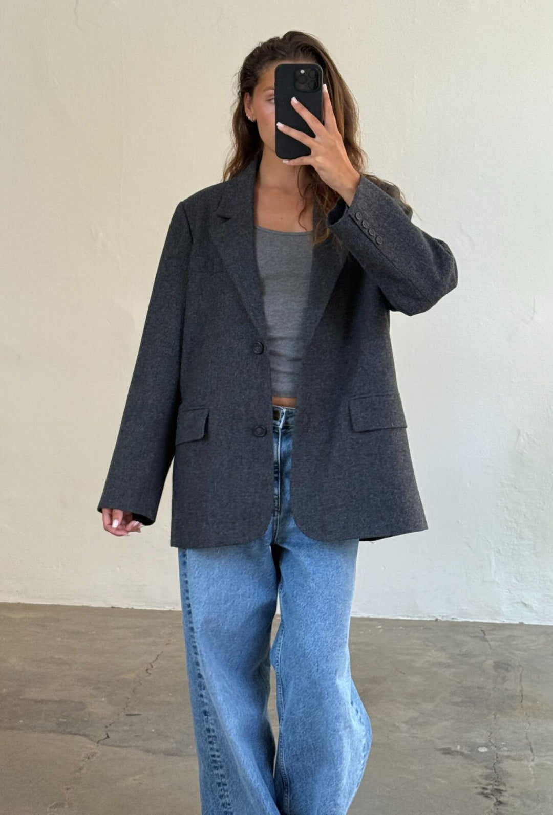 Boii - Solvej Wool Blazer - Grey Melange