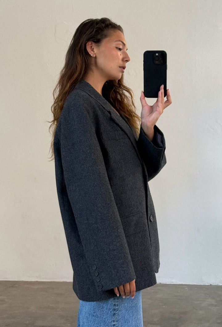 Boii - Solvej Wool Blazer - Grey Melange