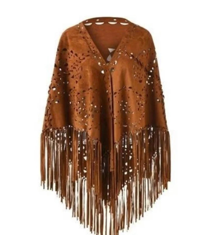 Tim&amp;Simonsen - Ellie Fringe Scarf - Cognac - ONESIZE