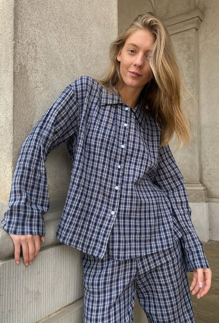 Boii - Tinsi Skjorte - Chech Grey/Navy