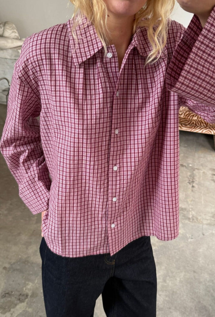 Boii - Tinsi Chech Skjorte - Pink/Wine Check
