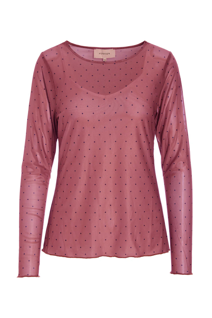 Hunkøn - Tova Mesh Blouse - Zinfandel