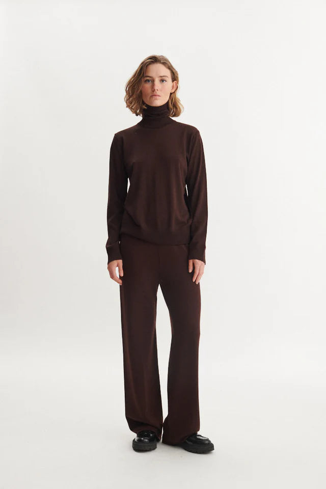 Basic Apparel - Vera Wide Pants - Chocolate Torte