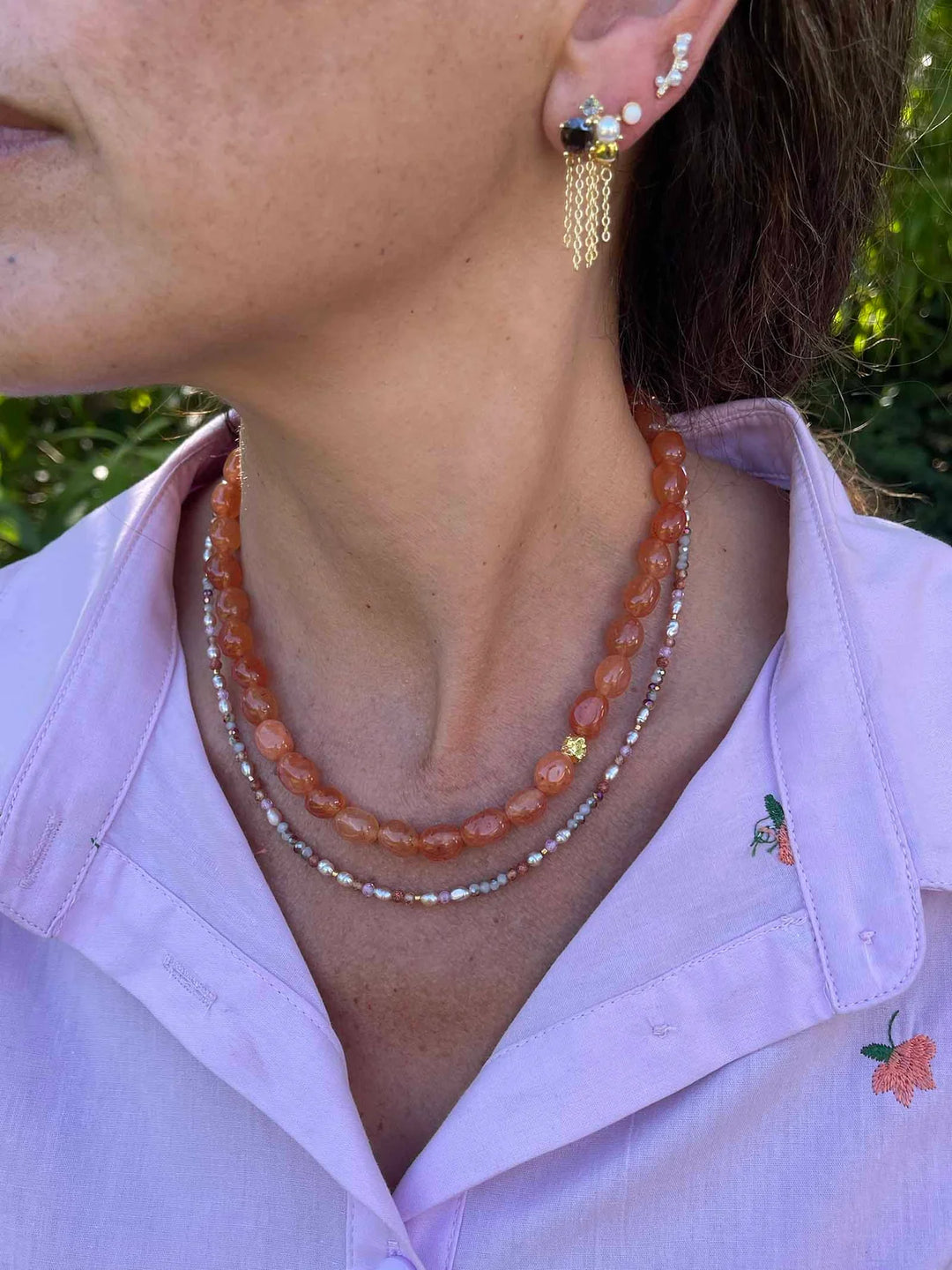Nuni - Vilma Necklace - Orange - One Size