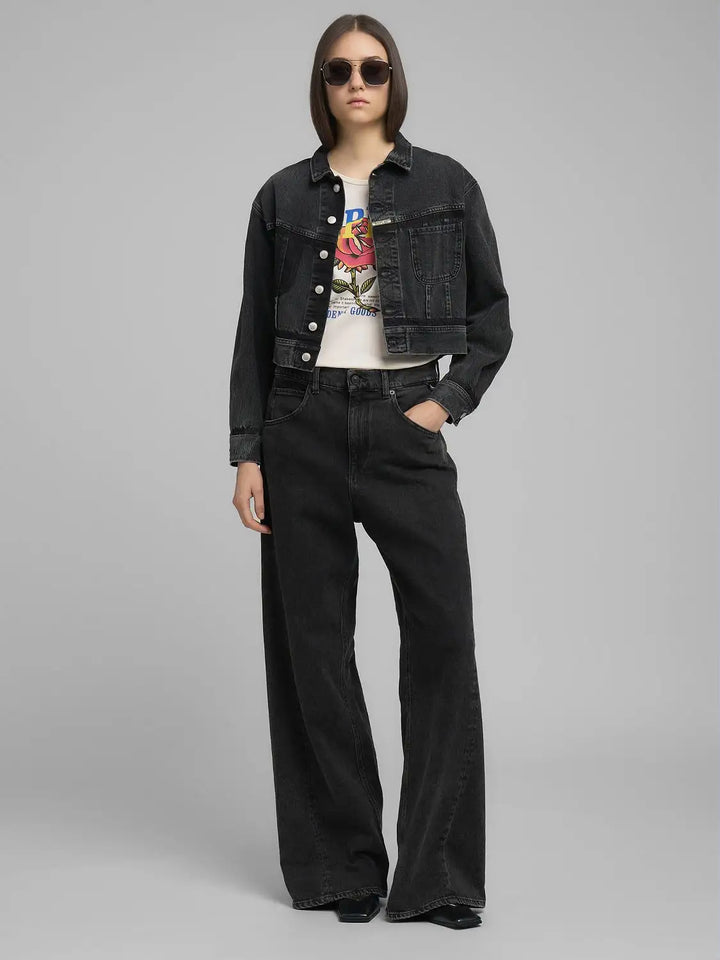 Replay - Jersey T-shirt - With Rose And Log Print - White