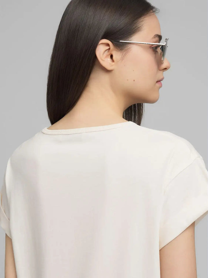 Replay - Jersey T-shirt - With Rose And Log Print - White
