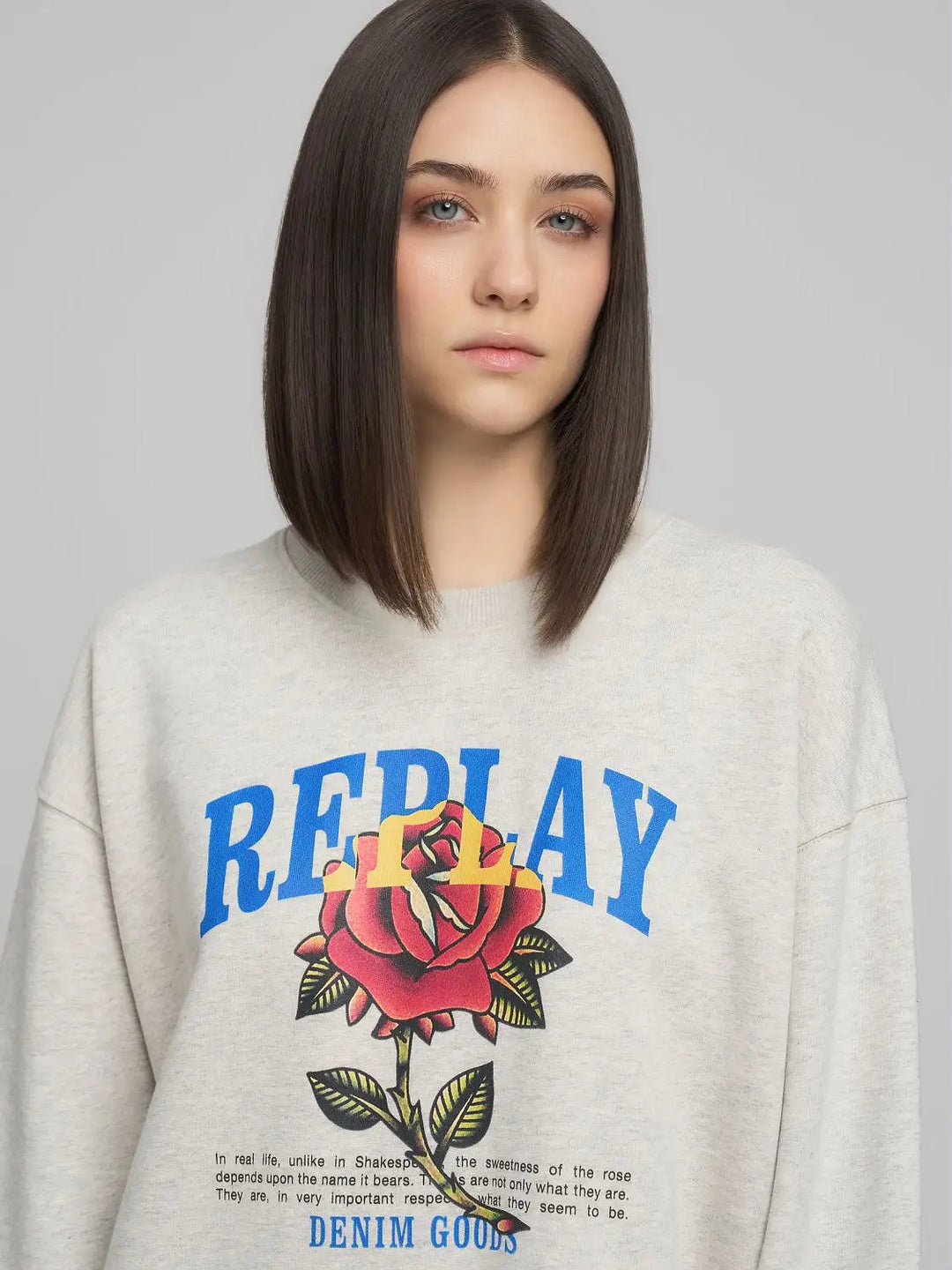 Replay - Sweatshirt Kjole - Light Grey