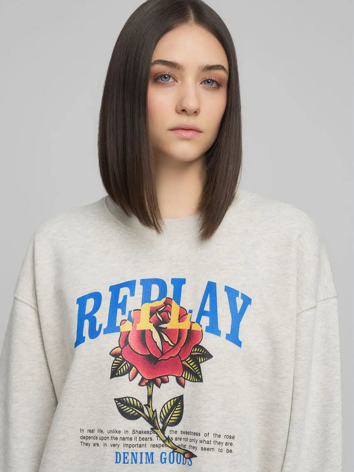 Replay - Sweatshirt Kjole - Light Grey