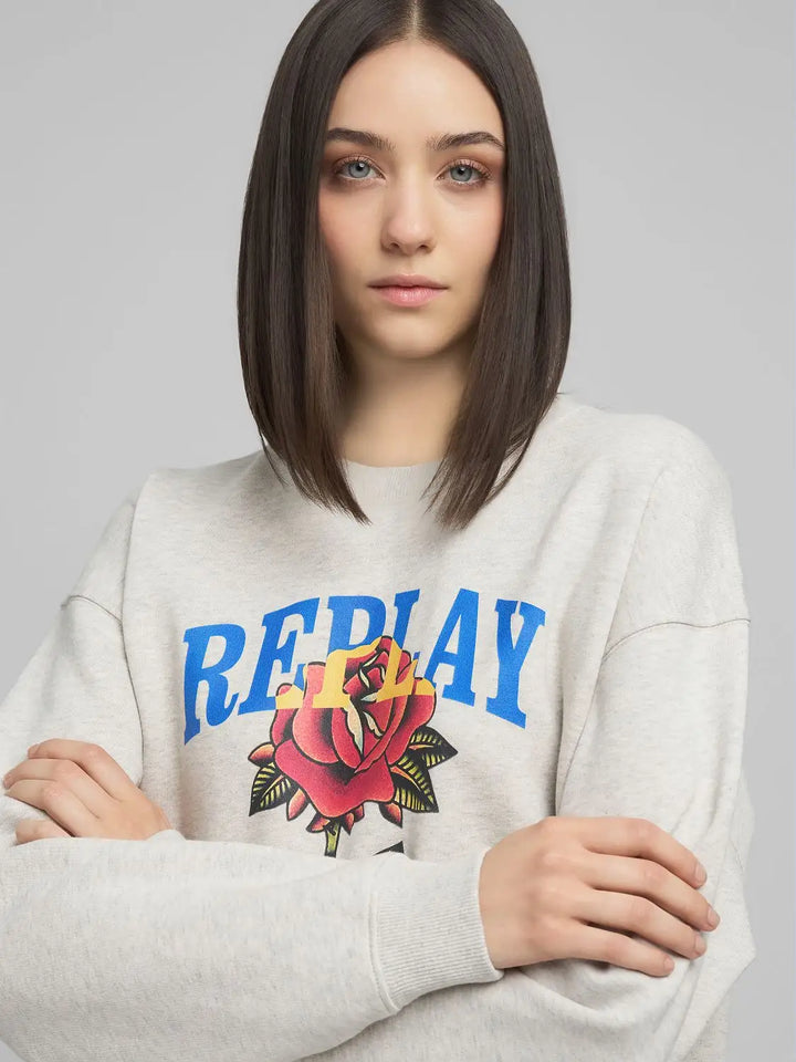 Replay - Sweatshirt Kjole - Light Grey