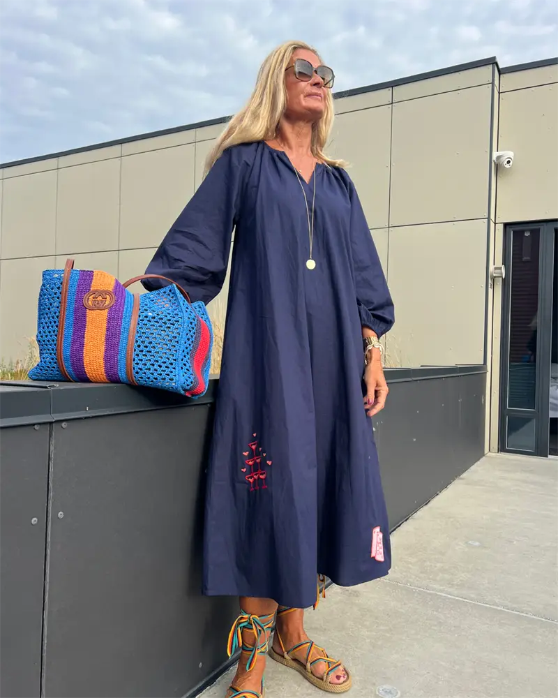 Wow - The Champagne Maxi Dress - Navy Blue
