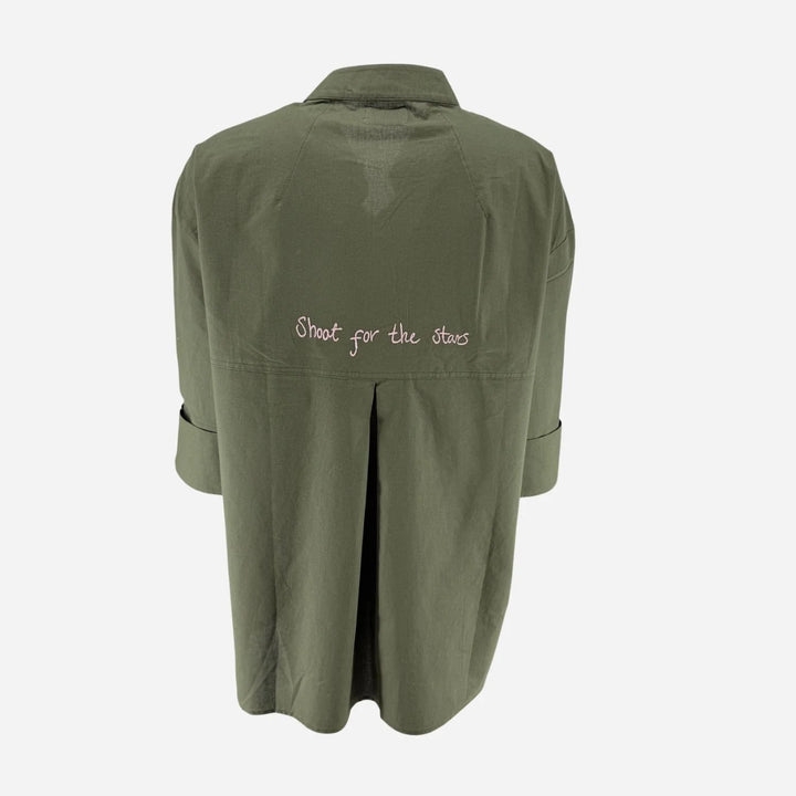 Wauw - Luna Skjorte - Shoot For The Stars - Olive Green