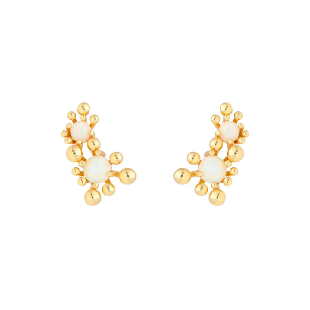 Nuni - Winnie Duo Stud Earrings - Off White - Onesize