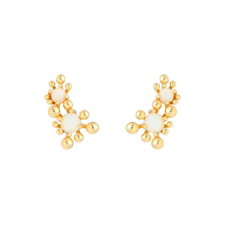 Nuni - Winnie Duo Stud Earrings - Off White - Onesize