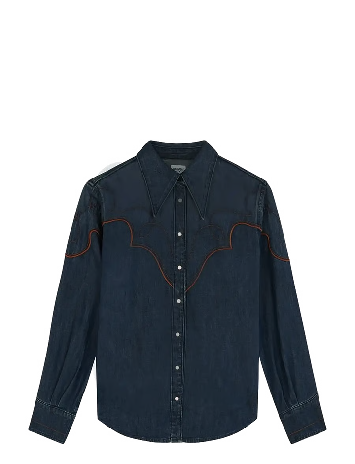 Wrangler - Western Yoke Skjorte - Saloon Shadow