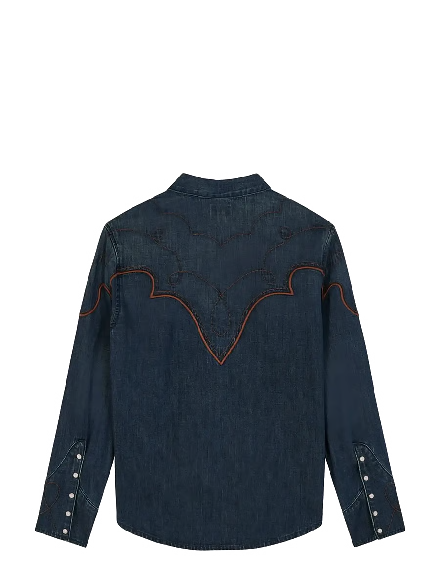 Wrangler - Western Yoke Skjorte - Saloon Shadow