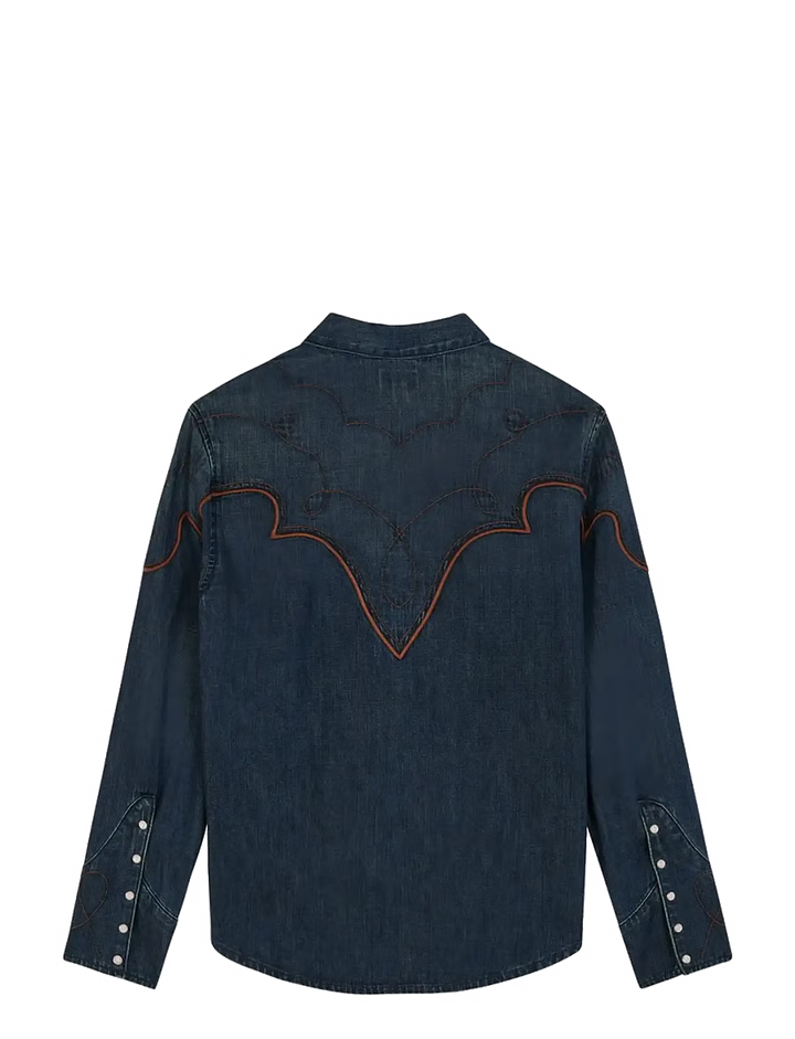Wrangler - Western Yoke Skjorte - Saloon Shadow